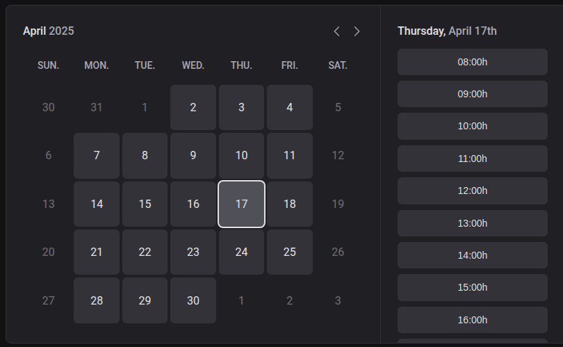 Calendar symbolizing the application